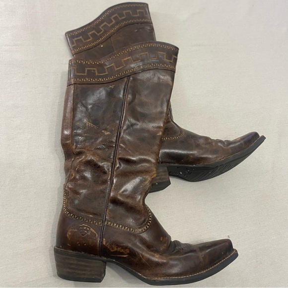 ARIAT Sahara Distressed Brown Leather Cowboy Western Boots 10011941 Womens 11 B - Picture 3 of 13